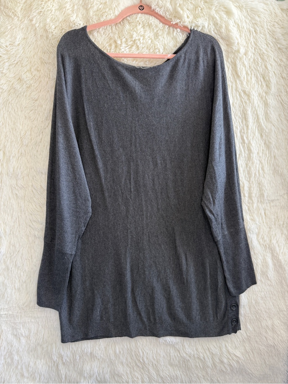 Reitmans Womens Modal Blend Relaxed Long Sleeve Knit Tunic Top Size XXL Grey NWT